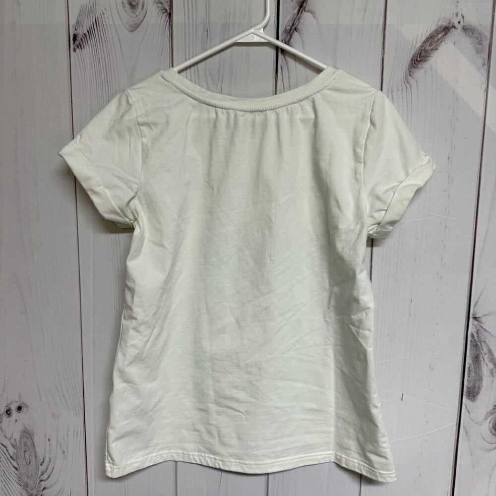 Ariat Cuffed Sleeve Graphic T-Shirt Medium Ivory EUC - Picture 3 of 12